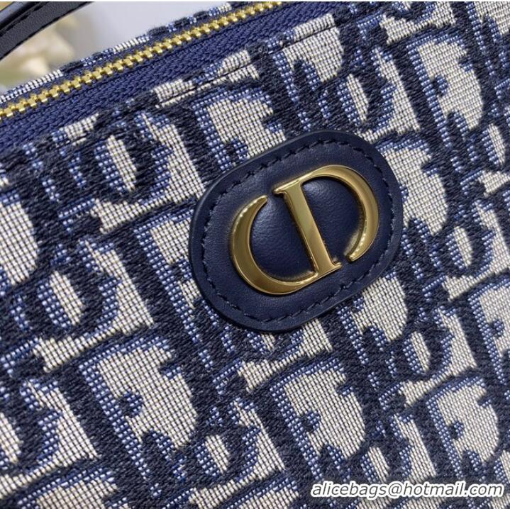 Well Crafted DIOR 30 MONTAIGNE BOX BAG Blue Multicolor Dior Oblique Jacquard S2141