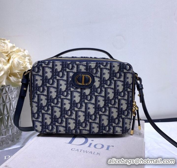 Well Crafted DIOR 30 MONTAIGNE BOX BAG Blue Multicolor Dior Oblique Jacquard S2141