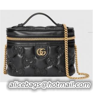 Top Quality Gucci GG Matelasse top handle mini bag 723770 black