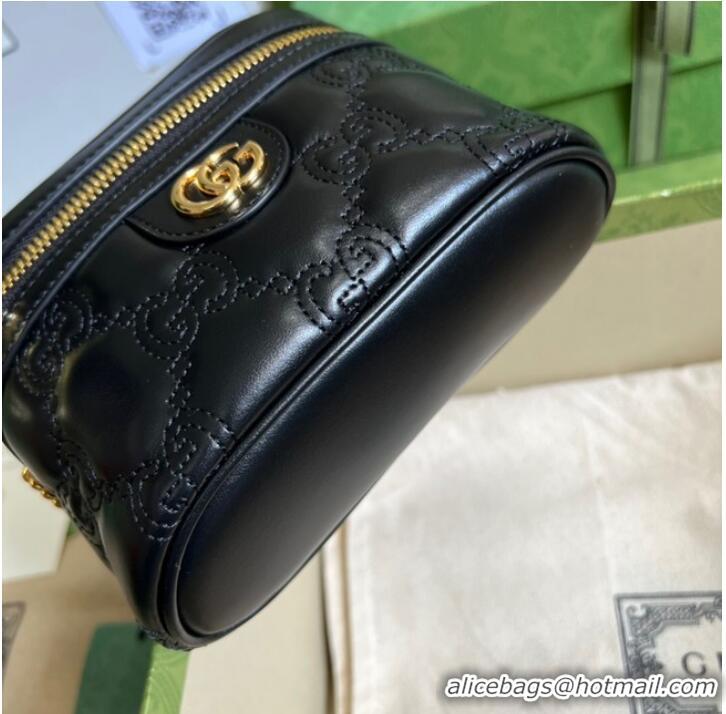 Top Quality Gucci GG Matelasse top handle mini bag 723770 black