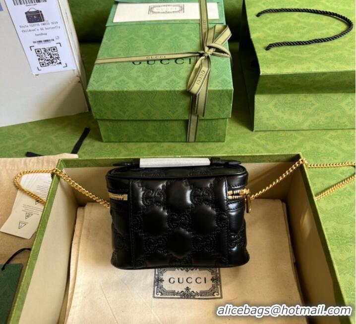 Top Quality Gucci GG Matelasse top handle mini bag 723770 black