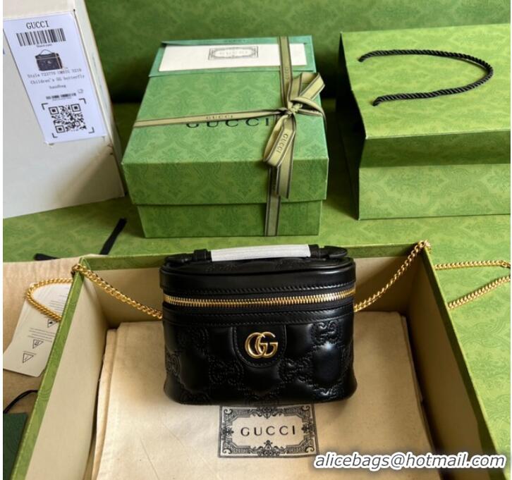 Top Quality Gucci GG Matelasse top handle mini bag 723770 black