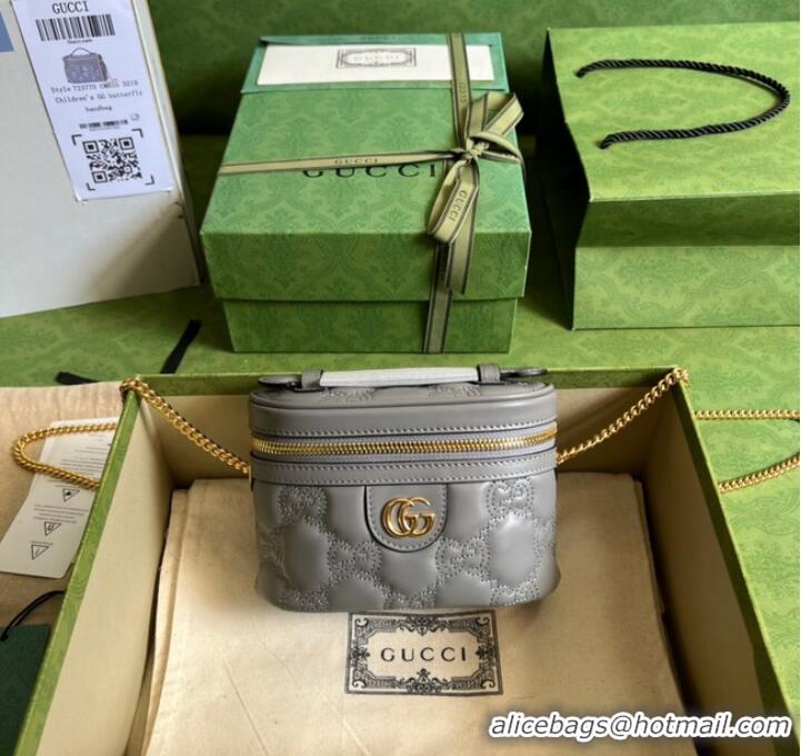 Buy Discount Gucci GG Matelasse top handle mini bag 723770 Grey