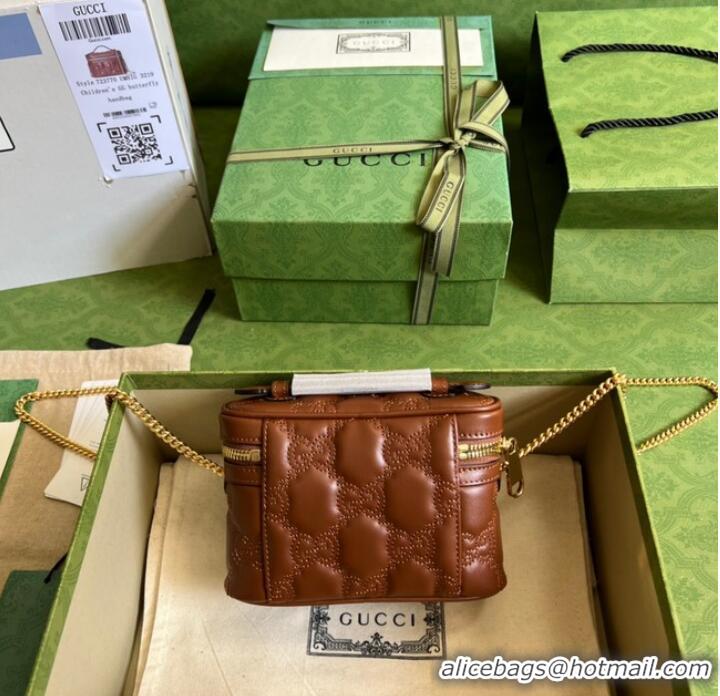 Good Product Gucci GG Matelasse top handle mini bag 723770 Light brown