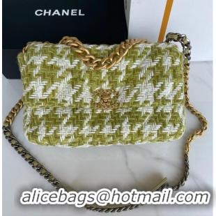 Promotional CHANEL 19 LARGE HANDBAG AS1161 Green & Ecru