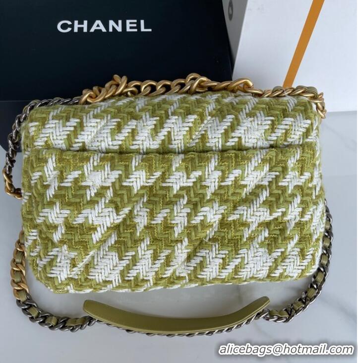 Promotional CHANEL 19 LARGE HANDBAG AS1161 Green & Ecru