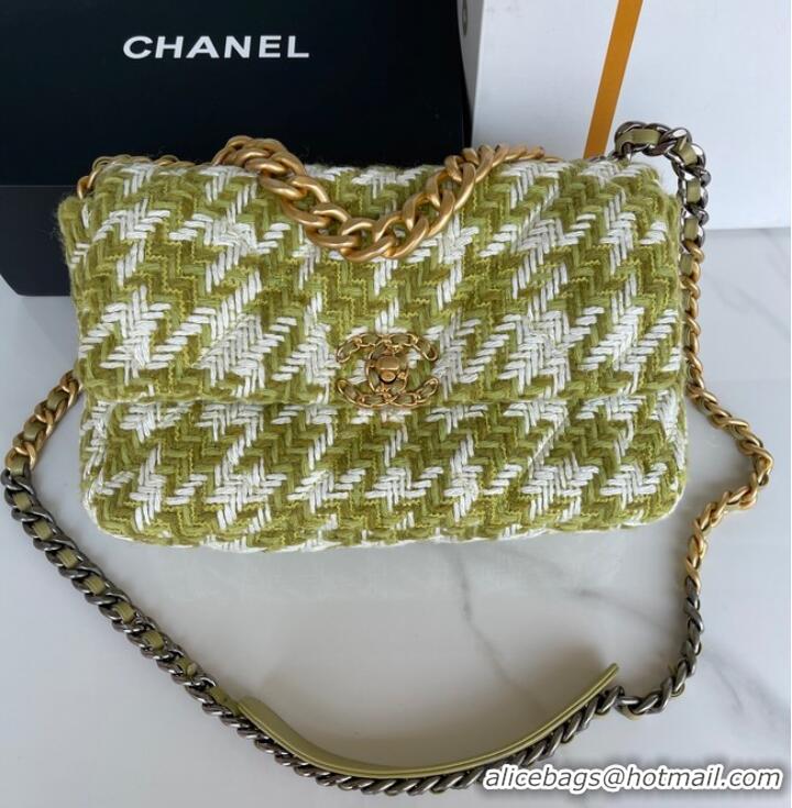 Promotional CHANEL 19 LARGE HANDBAG AS1161 Green & Ecru