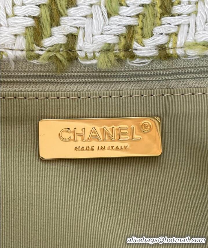 Promotional CHANEL 19 LARGE HANDBAG AS1161 Green & Ecru