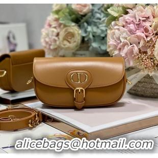 Famous Brand DIOR BOBBY EAST-WEST BAG Box Calfskin M9317S Brown