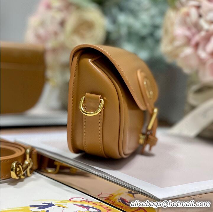 Famous Brand DIOR BOBBY EAST-WEST BAG Box Calfskin M9317S Brown