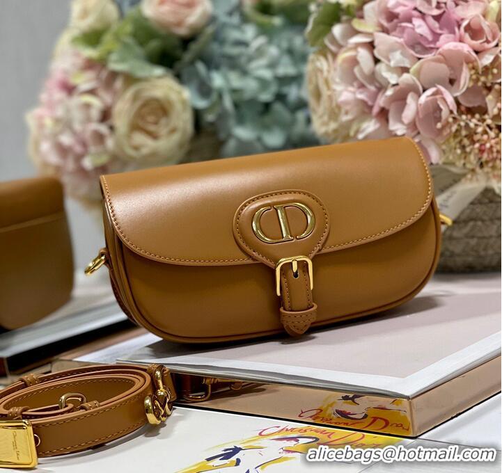 Famous Brand DIOR BOBBY EAST-WEST BAG Box Calfskin M9317S Brown