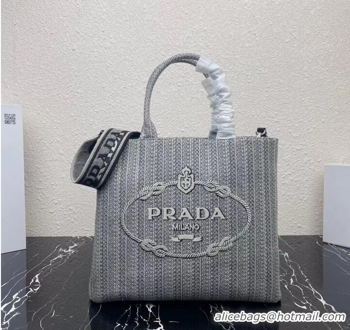 Famous Brand Prada SHOPPING BAG 1AV332 Black&grey