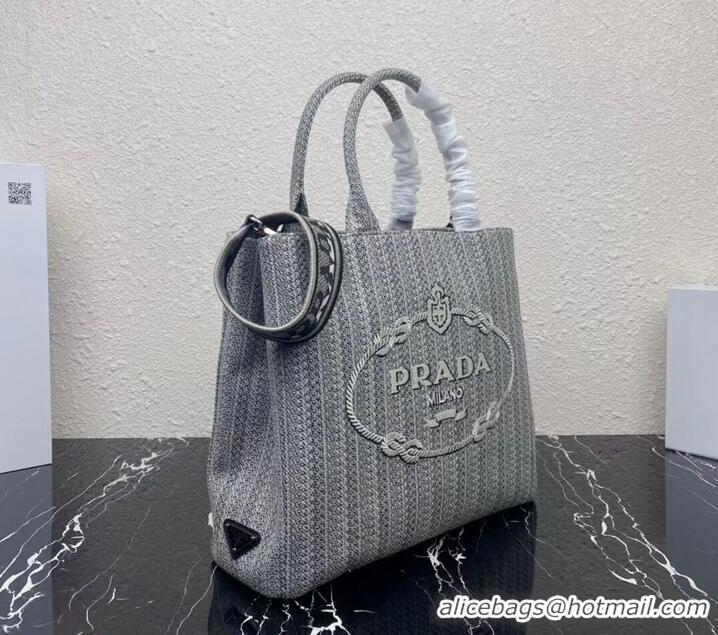 Famous Brand Prada SHOPPING BAG 1AV332 Black&grey