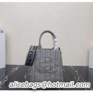 Promotional Prada SMALL SHOPPING BAG 1AV333 Black&grey