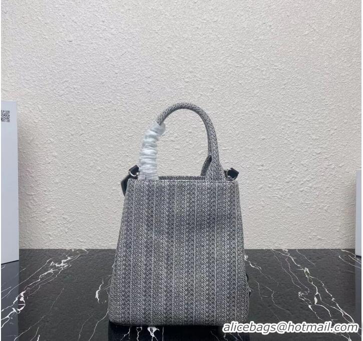 Promotional Prada SMALL SHOPPING BAG 1AV333 Black&grey