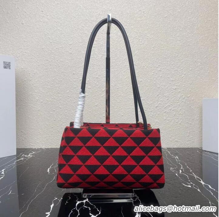 Top Quality Prada Small embroidered fabric Symbole bag 1BA368 red