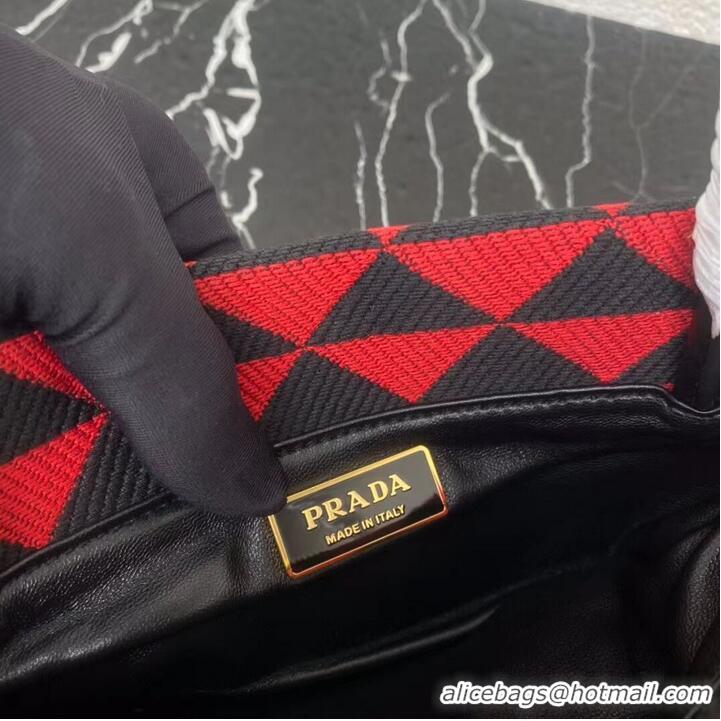 Top Quality Prada Small embroidered fabric Symbole bag 1BA368 red