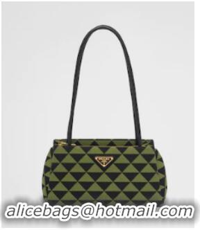 Good Product Prada Small embroidered fabric Symbole bag 1BA368 green