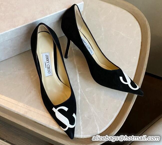 Unique Style Jimmy Choo JC Suede High Heel Pumps 8.5cm Black 2071172