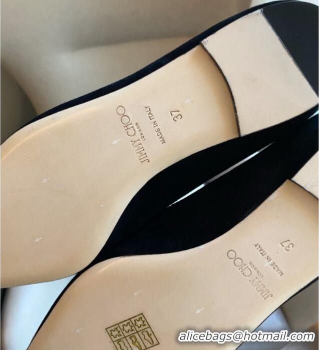 Good Quality Jimmy Choo JC Suede Flat Ballet Black 2071174