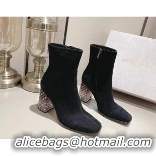 Fashion Jimmy Choo Ibyrelle Suede High Heel Ankle Boots 8.5cm Black 0825111