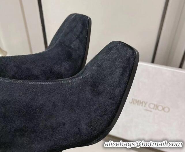 Fashion Jimmy Choo Ibyrelle Suede High Heel Ankle Boots 8.5cm Black 0825111