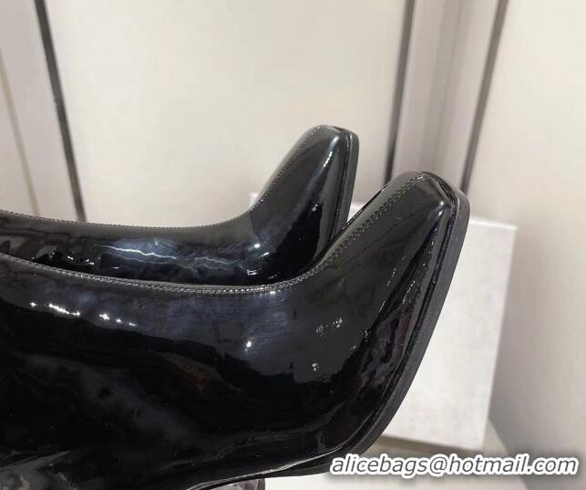 Good Quality Jimmy Choo Ibyrelle Patent Leather High Heel Ankle Boots 8.5cm Black 0825110