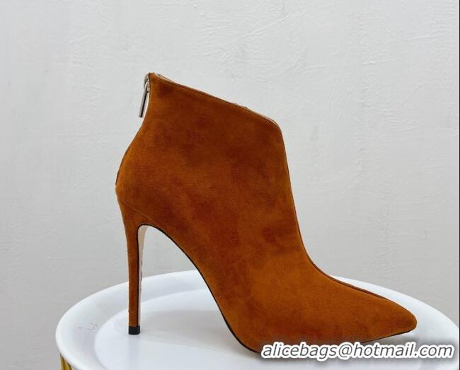 Unique Style Jimmy Choo Suede Heel Ankle Boots 10.5cm Brown 090931