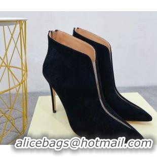 Popular Style Jimmy Choo Suede Heel Ankle Boots 10.5cm Black 090932