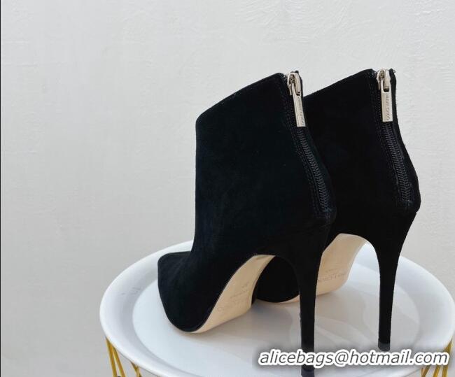 Popular Style Jimmy Choo Suede Heel Ankle Boots 10.5cm Black 090932