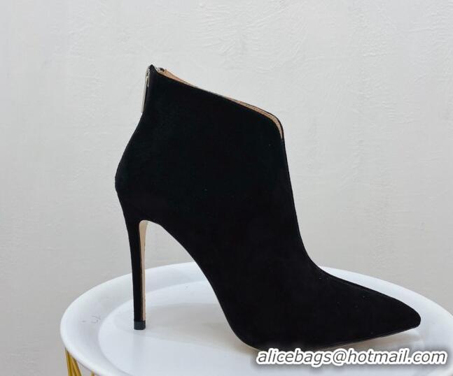 Popular Style Jimmy Choo Suede Heel Ankle Boots 10.5cm Black 090932