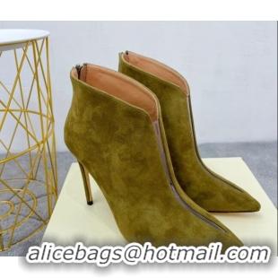 Durable Jimmy Choo Suede Heel Ankle Boots 10.5cm Green 090933