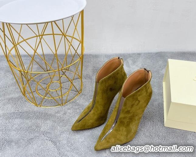 Durable Jimmy Choo Suede Heel Ankle Boots 10.5cm Green 090933