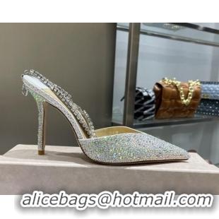 Good Looking Jimmy Choo Crystal Slingback Pumps 10cm Crystal 101058