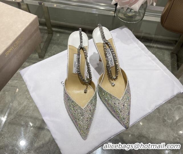 Good Looking Jimmy Choo Crystal Slingback Pumps 10cm Crystal 101058