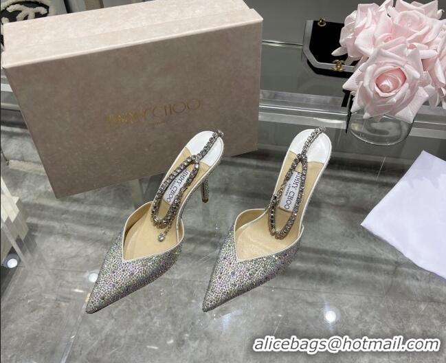 Good Looking Jimmy Choo Crystal Slingback Pumps 10cm Crystal 101058