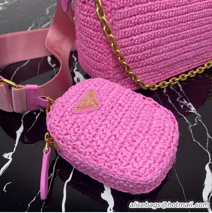 Best Price Prada Re-Edition 2005 raffia bag 1BH204 pink