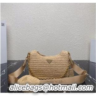 Good Product Prada Re-Edition 2005 raffia bag 1BH204 tan