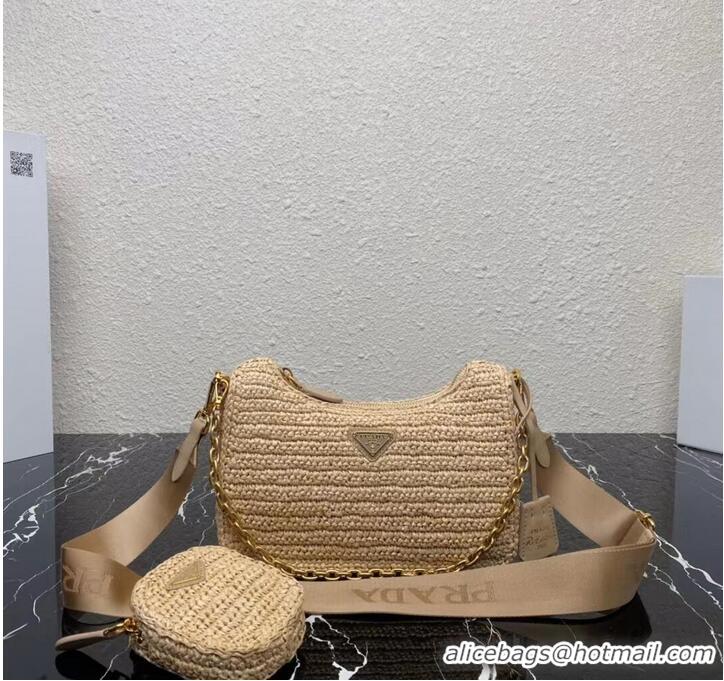 Good Product Prada Re-Edition 2005 raffia bag 1BH204 tan