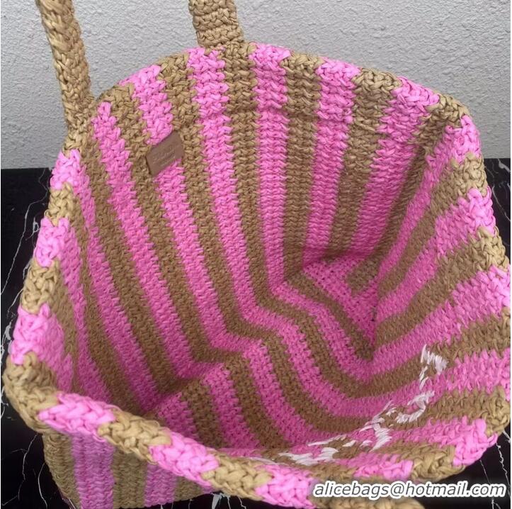 Promotional Grade Prada Raffia tote bag 1NE229 pink