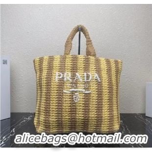 Good Product Prada Raffia tote bag 1NE229 yellow