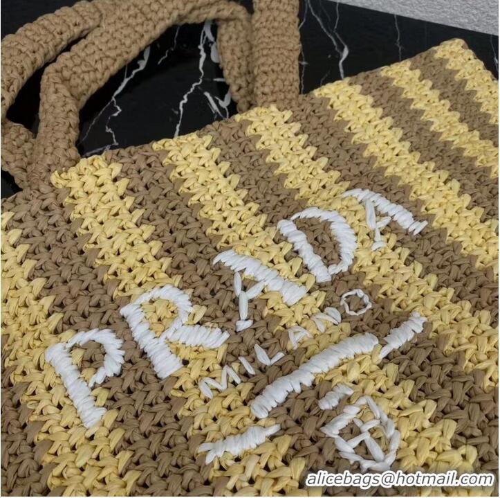 Good Product Prada Raffia tote bag 1NE229 yellow