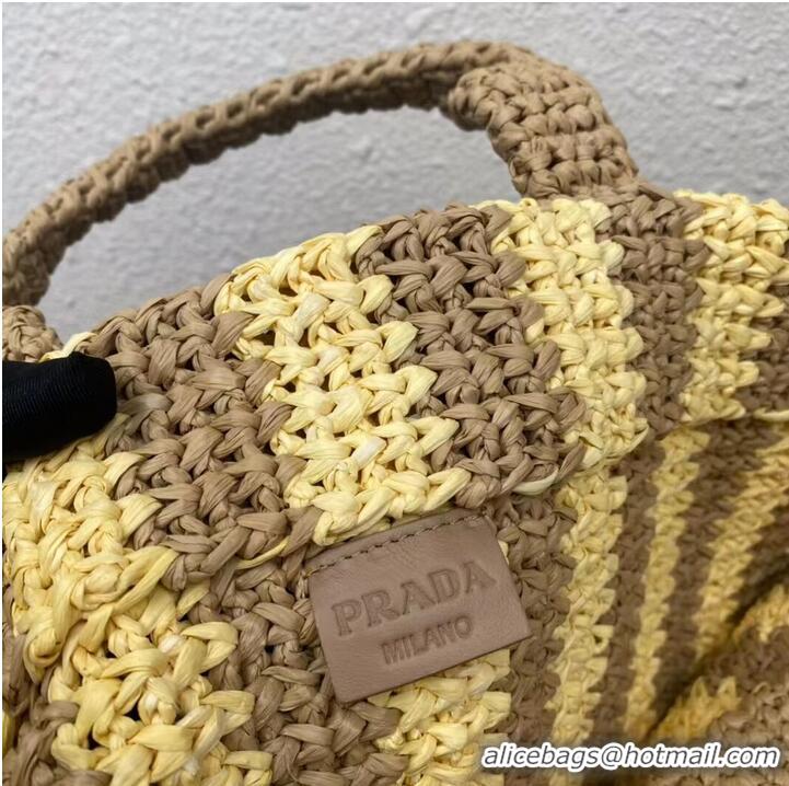 Good Product Prada Raffia tote bag 1NE229 yellow