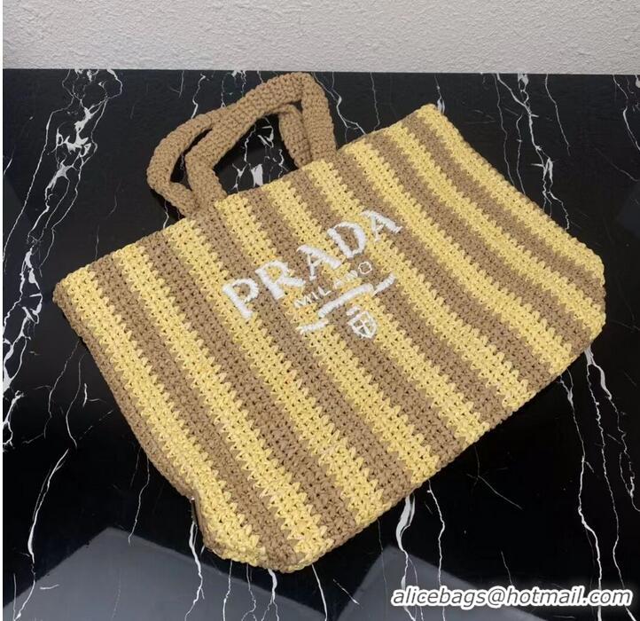 Good Product Prada Raffia tote bag 1NE229 yellow