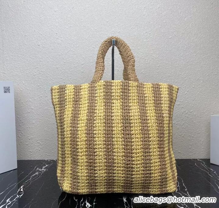 Good Product Prada Raffia tote bag 1NE229 yellow