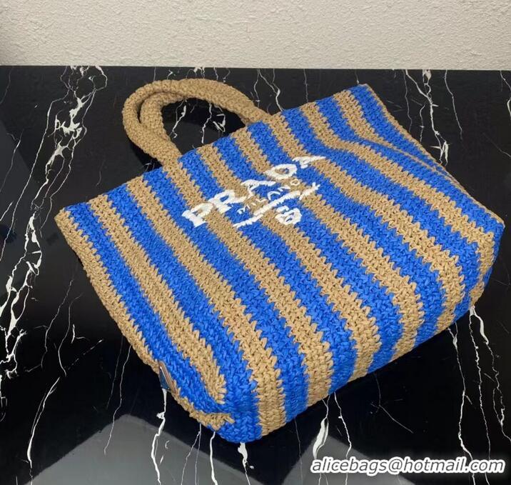 Pretty Style Prada Raffia tote bag 1NE229 blue