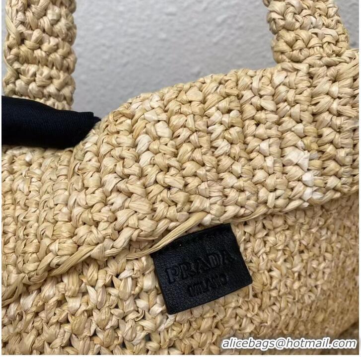 Buy Fashionable Prada Raffia tote bag 1NE229 tan