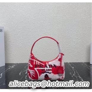 Reasonable Price Prada Re-Edition 2000 embroidered drill mini bag 1NE515 red