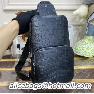 Popular Style Louis Vuitton AVENUE SLING leather BAG N41720 black