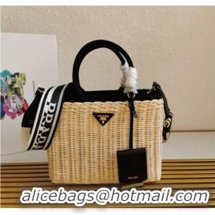 Trendy Design Prada Raffia tote bag 1BG835 tan